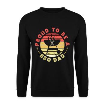 Fier d’être BBQ Papa Fête des Pères Grill - Sweat-shirt Unisexe - noir - Devant - Alina (178cm) & Michal (187cm)