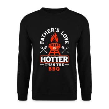 L’amour d’un père est plus chaud que le barbecue La fête des pères - Sweat-shirt Unisexe - noir - Devant - Alina (178cm) & Michal (187cm)