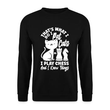 Thats What I Do Pet Cats Play Chess and Know - Unisex Sweatshirt - black - Front - Alina (178cm) & Michal (187cm)