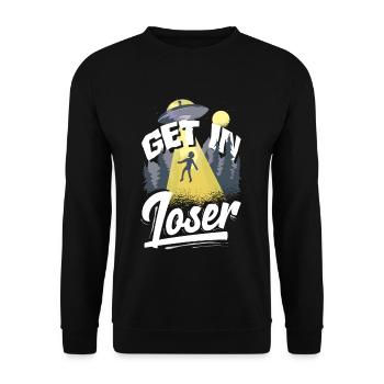 Get In Loser Science Fiction Alien - Unisex Sweatshirt - black - Front - Alina (178cm) & Michal (187cm)