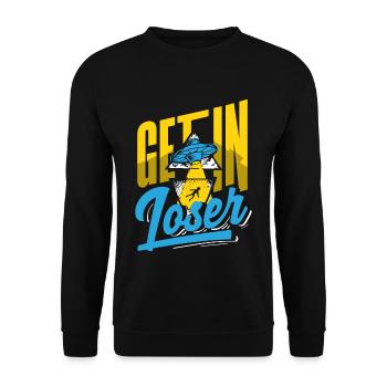 Get In Loser Science Fiction Alien - Unisex Sweatshirt - black - Front - Alina (178cm) & Michal (187cm)