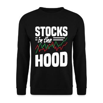 Stocks In The Hood Trading Day Investor Day - Unisex Sweatshirt - black - Front - Alina (178cm) & Michal (187cm)