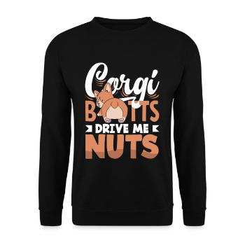 Corgi Butts Drive Me Nuts Corgi Butt Dog Lovers - Unisex Sweatshirt - black - Front - Alina (178cm) & Michal (187cm)