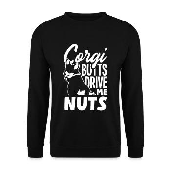 Corgi Butts Drive Me Nuts Corgi Butt Dog Lovers - Unisex Sweatshirt - black - Front - Alina (178cm) & Michal (187cm)