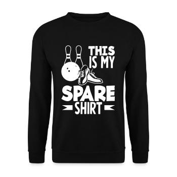 This Is My Spare Shirt Bowling Alley - Unisex Sweatshirt - black - Front - Alina (178cm) & Michal (187cm)
