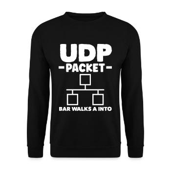 La barre de paquets UDP entre A dans l’administrateur réseau - Sweat-shirt Unisexe - noir - Devant - Alina (178cm) & Michal (187cm)