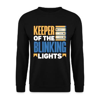 Gardien de l’administrateur réseau des lumières clignotantes - Sweat-shirt Unisexe - noir - Devant - Alina (178cm) & Michal (187cm)
