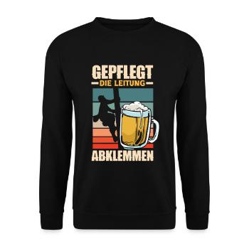 Gepflegt die Leitung abklemmen Biertrinker & Bier - Unisex Pullover - Schwarz - Vorne - Alina (178cm) & Michal (187cm)