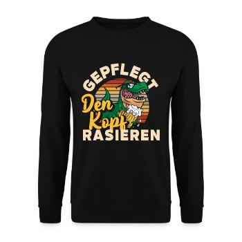Geplegt den Kopf rasieren Biertrinker & Bier - Unisex Pullover - Schwarz - Vorne - Alina (178cm) & Michal (187cm)