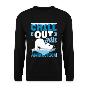 Chill out it's just Antarctica - Unisex Pullover - Schwarz - Vorne - Alina (178cm) & Michal (187cm)