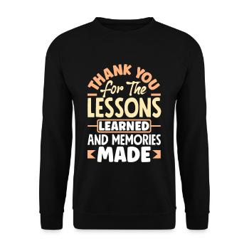 Merci pour les leçons apprises et les souvenirs - Sweat-shirt Unisexe - noir - Devant - Alina (178cm) & Michal (187cm)