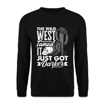 Le Far West n’a jamais été apprivoisé, il est juste devenu plus sombre - Sweat-shirt Unisexe - noir - Devant - Alina (178cm) & Michal (187cm)