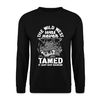 Le Far West n’a jamais été apprivoisé, il est juste devenu plus sombre - Sweat-shirt Unisexe - noir - Devant - Alina (178cm) & Michal (187cm)