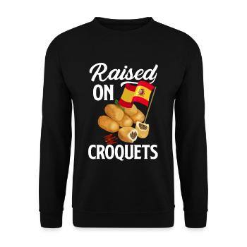 Conchas Design for a Spanish Food Lover with - Unisex Sweatshirt - black - Front - Alina (178cm) & Michal (187cm)