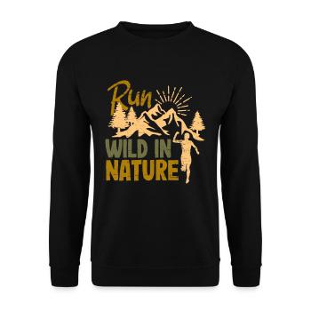Run in nature - Unisex Pullover - Schwarz - Vorne - Alina (178cm) & Michal (187cm)