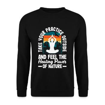 Take your practice outside and feel the nature - Unisex Pullover - Schwarz - Vorne - Alina (178cm) & Michal (187cm)