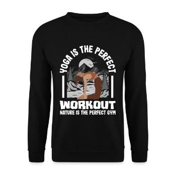 Yoga is the perfect workout, nature is the - Unisex Pullover - Schwarz - Vorne - Alina (178cm) & Michal (187cm)
