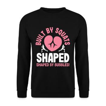 Built by Squats Shaped by Bubbles - Unisex Pullover - Schwarz - Vorne - Alina (178cm) & Michal (187cm)