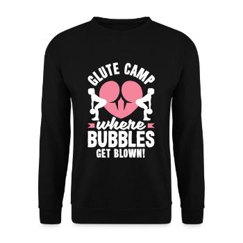 Glute Camp: Where Bubbles Get Blown - Unisex Pullover - Schwarz - Vorne - Alina (178cm) & Michal (187cm)