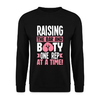 Relever la barre et le butin, un représentant à la fois - Sweat-shirt Unisexe - noir - Devant - Alina (178cm) & Michal (187cm)