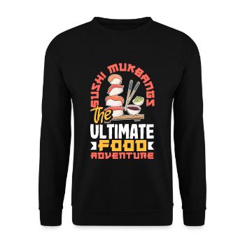Mukbang and Sushi - Unisex Sweatshirt - black - Front - Alina (178cm) & Michal (187cm)