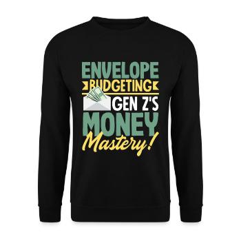 Envelope Budgeting - Money Mastery - Unisex Pullover - Schwarz - Vorne - Alina (178cm) & Michal (187cm)