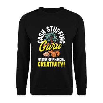 Gourou du bourrage d’argent Maître de la créativité financière - Sweat-shirt Unisexe - noir - Devant - Alina (178cm) & Michal (187cm)