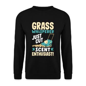 Grass Whisperer Just-Cut Scent Enthusiast - Unisex Sweatshirt - black - Front - Alina (178cm) & Michal (187cm)