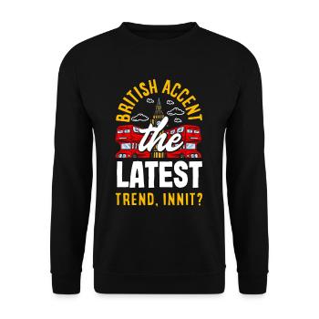 L’accent britannique La dernière tendance, Innit? - Sweat-shirt Unisexe - noir - Devant - Alina (178cm) & Michal (187cm)