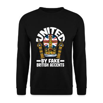 United by Fake British Accents - Unisex Sweatshirt - black - Front - Alina (178cm) & Michal (187cm)
