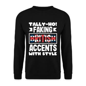 Tally-ho! Simuler les accents britanniques avec style - Sweat-shirt Unisexe - noir - Devant - Alina (178cm) & Michal (187cm)