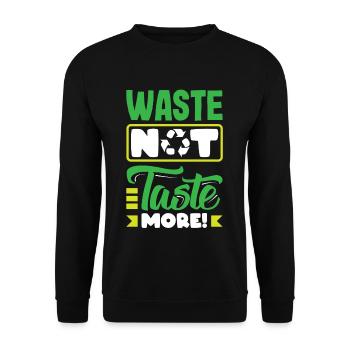 Déchets Pas Goût Consommation plus consciente Déchets Non - Sweat-shirt Unisexe - noir - Devant - Alina (178cm) & Michal (187cm)