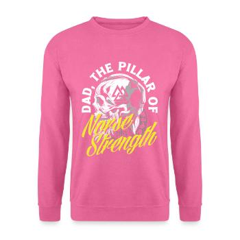 Dad the Pillar of Norse Strength Father's Day - Unisex Sweatshirt - pink - Front