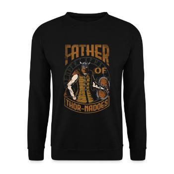 Father of Thor-nadoes Father's Day - Unisex Sweatshirt - black - Front - Alina (178cm) & Michal (187cm)