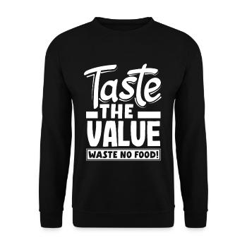 Goûtez la valeur, ne gaspillez pas de nourriture! Conscient - Sweat-shirt Unisexe - noir - Devant - Alina (178cm) & Michal (187cm)