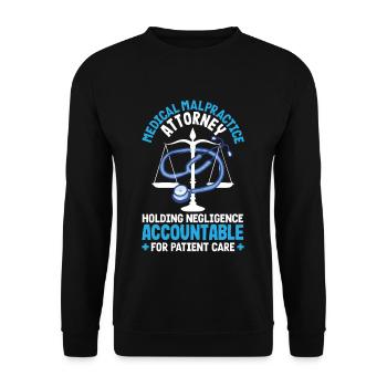 Medical Malpractice Attorney Patient Care - Unisex Sweatshirt - black - Front - Alina (178cm) & Michal (187cm)
