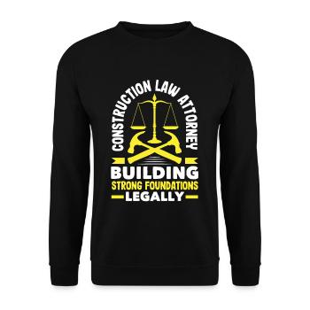 Avocat en droit de la construction: Building Strong - Sweat-shirt Unisexe - noir - Devant - Alina (178cm) & Michal (187cm)