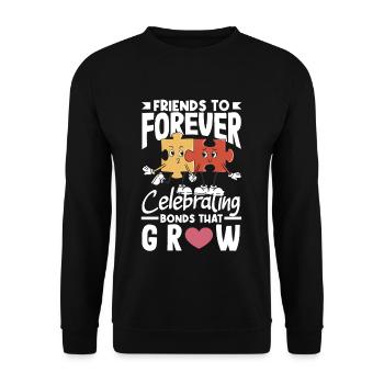 Friends to Forever Celebrating Bonds That Grow - Unisex Sweatshirt - black - Front - Alina (178cm) & Michal (187cm)