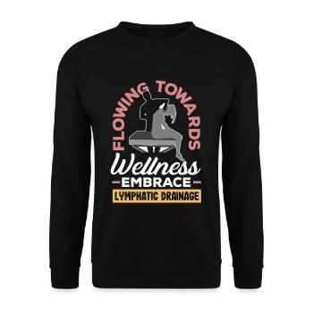 Flowing Towards Wellness Embrace Lymphatic - Unisex Sweatshirt - black - Front - Alina (178cm) & Michal (187cm)