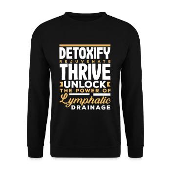 Detoxif. Rejuvenate. Thrive. Lymphatic Drainage - Unisex Sweatshirt - black - Front - Alina (178cm) & Michal (187cm)