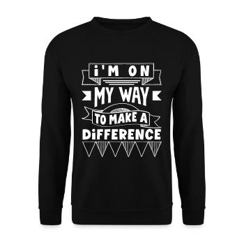 I'm on my way to make a difference - Unisex Pullover - Schwarz - Vorne - Alina (178cm) & Michal (187cm)