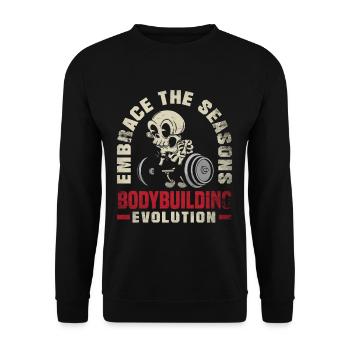 Embrace the Seasons Bodybuilding Evolution - Unisex Sweatshirt - black - Front - Alina (178cm) & Michal (187cm)