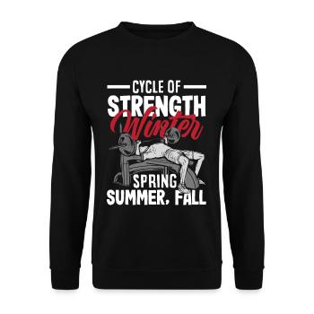 Cycle of Strength Winter, Spring, Summer, Fall - Unisex Pullover - Schwarz - Vorne - Alina (178cm) & Michal (187cm)
