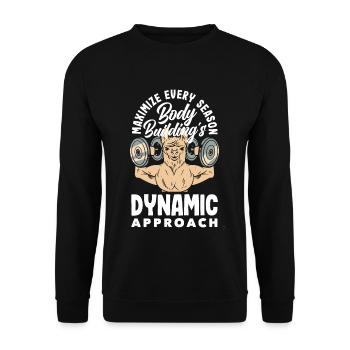 Maximize Every Season Bodybuilding's Dynamic - Unisex Sweatshirt - black - Front - Alina (178cm) & Michal (187cm)