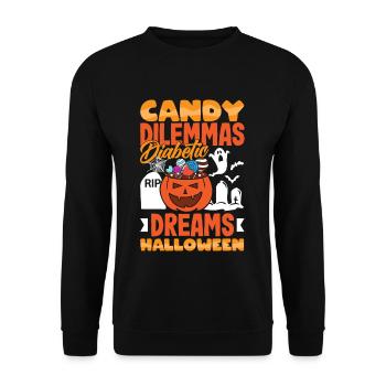 Dilemmes de bonbons Rêves diabétiques Halloween - Sweat-shirt Unisexe - noir - Devant - Alina (178cm) & Michal (187cm)