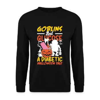 Les gobelins et le glucose Un conte d’Halloween diabétique - Sweat-shirt Unisexe - noir - Devant - Alina (178cm) & Michal (187cm)