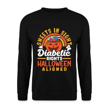 Bonbons en vue Droits des diabétiques Halloween alignés - Sweat-shirt Unisexe - noir - Devant - Alina (178cm) & Michal (187cm)