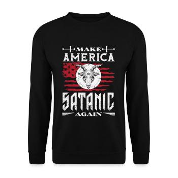 Satan Make America Satanic Again Occult - Unisex Sweatshirt - black - Front - Alina (178cm) & Michal (187cm)