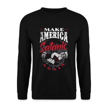 Satan Make America Satanic Again Occult - Unisex Sweatshirt - black - Front - Alina (178cm) & Michal (187cm)