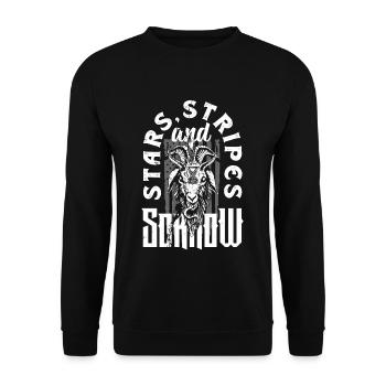 Emoticon Stars Stripes and Sorrow Emocore - Unisex Sweatshirt - black - Front - Alina (178cm) & Michal (187cm)